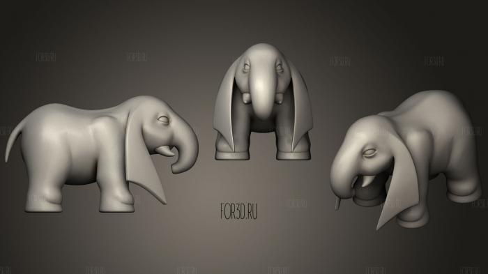 Cartoon Elephant 3d stl модель для ЧПУ